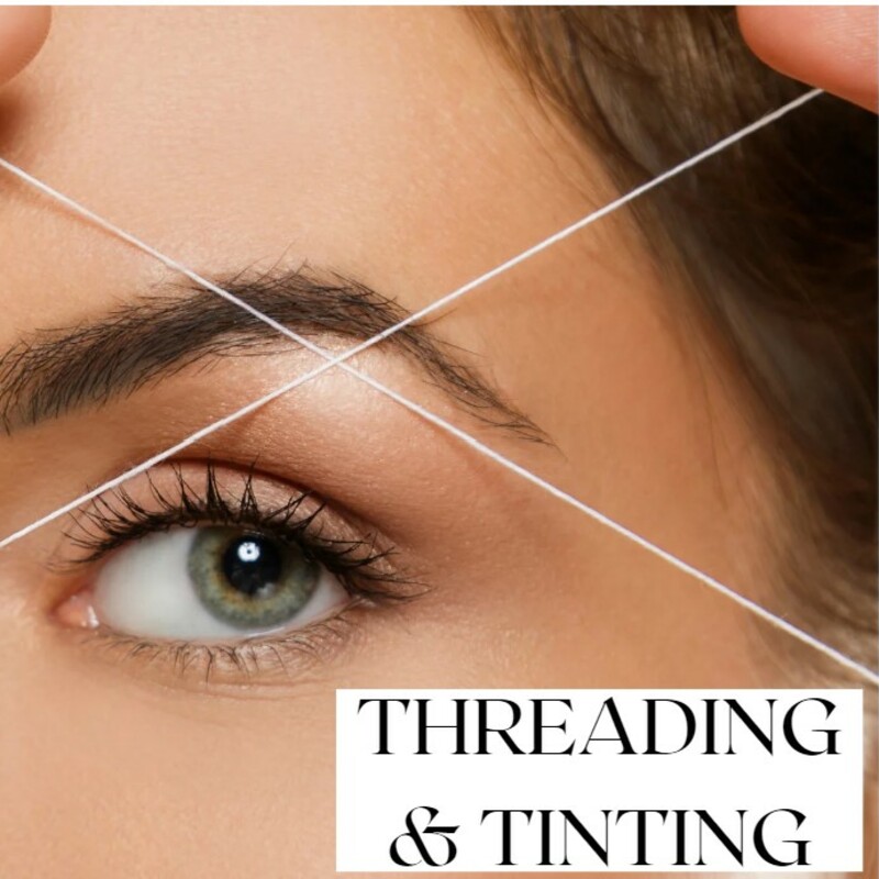 Eyebrows, Top lip, Chin, Neck, Sides of face, Full face, Forehead, eyebrow tint, eyelash tint