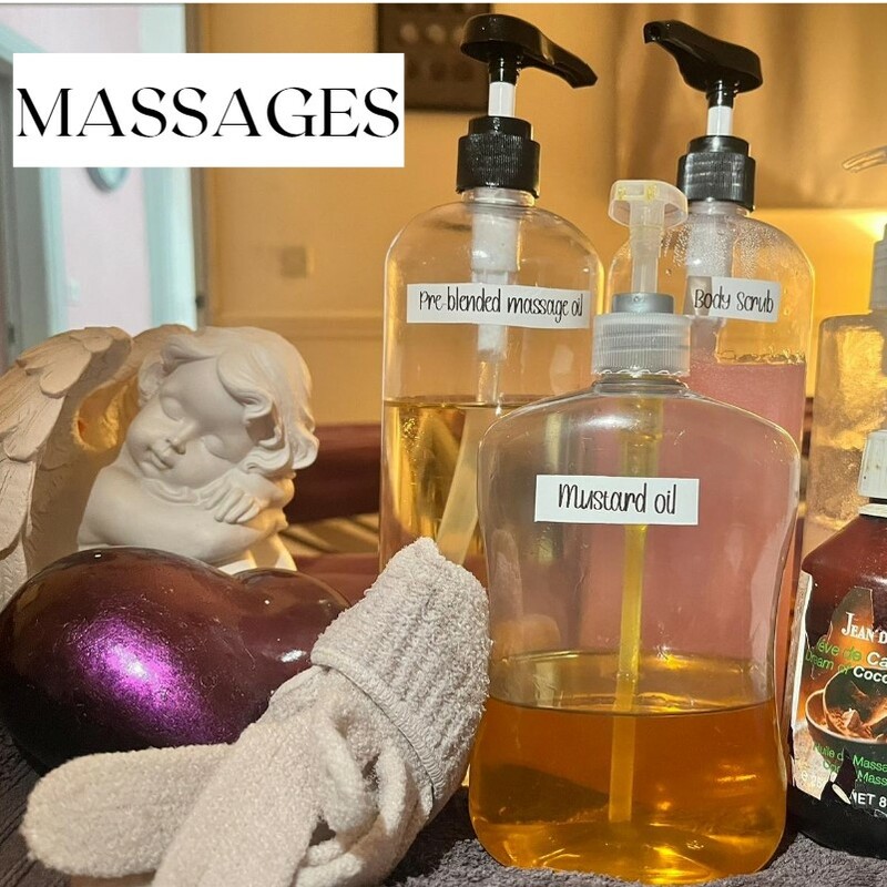 Lymphatic drainage, Swedish, aromatherapy, Indian head